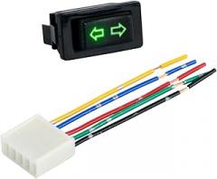 car Part Professional 5Pin 12 for 24V Black Car Power Window Switch with Plastic Lamp Electronic Components Universal for Cars(Green Switch)