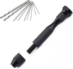DOITOOL Manual Hand Drill Set 11pc Tungsten Carbide Pin Vise Drill Bits for Electronics Models Hobby
