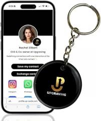 Smart Keychain Digital Business Card - Intelligent Tap to Share Contact Info Keychain- Waterproof NFC Tag- Personalized Digital Profile- Share Info, Social Media, Apps, payments, and more