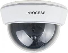 Dummy Electronic security Dome Realistic Looking Security Camera Red LED Light Warning AA Battery Powered