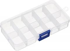 HARFINGTON Component Storage Box 10 Grids PP Electronic Organizer Box with Adjustable Driver Hardware Containers Tools Boxes for Small Accessories