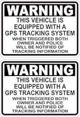 StickerTalk Vehicle Equipped with GPS Tracking Vinyl Stickers, 3.5 inches by 2.5 inches