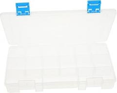 Veemoon Tool Organizer Box with Transparent Lid Portable Plastic Storage Case with Buckle Smooth Edges and Handle for Screws Nuts Bolts Electronic Components and Small Parts Storage