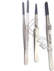 Tweezers Rubber Coated Tips PVC Non Marring 3 Pcs Beads Jewelry Hobby Craft Work