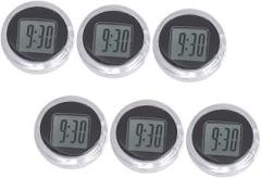 GLEAVI 6pcs Tiny Digital Clock for Motorcycle Stick-Mount Electronic Font for Car Bike Locker