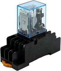 50Pc MY4NJ Electronic Micro Mini Electromagnetic Relay 5A 14PIN Coil 4DPDT with PYF14A Socket Base DC12V 24V AC110V 220V LED(AC 110V)