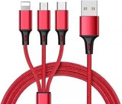 Generic Multi Charging Cable 4FT 3 in 2 USB Charging Cable for Multiple Devices, Braided Universal Phone Charger Cord with Type-C Micro USB IP Port