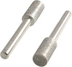 2 Pcs Grinder Accessories 6mmx10mm Cylindrical Tip Polisher Diamond Mounted Cutoff Wheels Points File