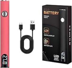 USB Rechargeable 650mAh Cordless Cart Soldering Pen with LED Digital Display Adjustable Temperature, 510 Threaded Battery Design for Home Appliance Electronic Kit with Connectors Charging Function