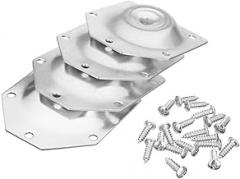 4-Pack Angled Leg Fixing Plate Bracket for Furniture Table & Chair Legs, Galvanized Iron Mounting Connector, 70mm x 67mm, Fits 3cm–4cm Solid Wood Legs, Nordic Style