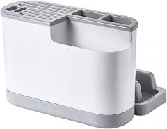 Compatible For FZCSPEED Kitchen Knife Storage Organizer For Countertop, Multifunctional Block Cutting Board Rack(Gray)