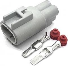 1/2 Pin 4.8 Automobile Electronic Waterproof Fan Connector Brake Booster Pump Assembly Plug Applicable to 176142-2 76143-6(Dark Grey,1 Set)