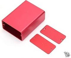 Aluminum Enclosure Case, Circuit Board Instrument Aluminum Cooling Box DIY Electronic Project Enclosure Case Frosted Red
