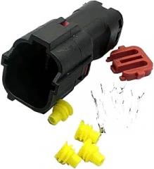 1 Set 4 Pin Sealed Male Female Plug MG640333 MG610331 Waterprof Auto Electronic Fuel Pump Connectors Light Lamp Socket (Color : Dark Grey, Size : 1 Set)