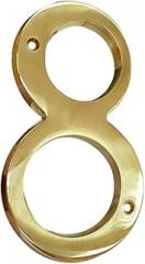 QCAA Traditional Heavy Forged Brass House Number, 6