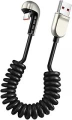 Multifuntional Spring USB C Cable Fast Power Supply Angled Design Silicone Texture Suitable for Phones and Electronics