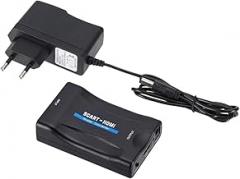 1080P SCART to HDMI-Compatible Video Converter Adaptier for HDTV DVD for Sky Box STB Plug and Play with DC Power Adaptier New 2026 High for Reliable Electronic Component