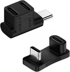 Usab C Adapter 90 Degree 3.2 Type 10Gbps 1 to 2 Extender Right Angle Pd 100W Fast Charging Forsteam Deck Laptop Tablet New 2025 for Arrival High Reliable Electronic Component, Stable Performance