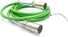 7 Way Plug ABS Straight Cable Assembly for Power Brake Lights Green Jacket for Semi Truck Trailer Tractor 12 FT