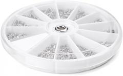 Cnkaka036 12 Kinds of Stainless Steel Small Screws Nut Assortments Kits Electronics Repair Kit W/ 1Pc Screwdriver (600Pcs/Pack)