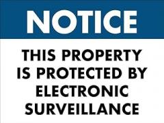 Notice This Property is Protected by Electronic Surveillance Retro 8