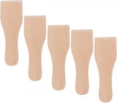 Milisten 5pcs Small Wood Butter Spatulas Set, Multi-function Wooden Kitchen Scrapers for Baking, Cooking, and Bbq, Reusable Household Cream and Jam Spreaders