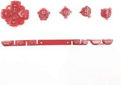 Replacement Left Right ABXY Buttons Kit Cross Direction Button for PSP 1000 Game Console (Red)