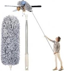 Flexible Feather Duster Microfiber Cleaning Brush with 120 inches Expandable Pole Rod, Window Blinds, Furniture Clean
