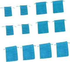 Small Drawstring Storage Bag Cotton Velour Travel Organizer for Electronics