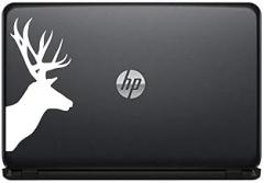 Deer Head Silhouette Right Version 1 Vinyl Decal Sticker for Computer MacBook Laptop Ipad Electronics Home Window Custom Walls Cars Trucks Motorcycle Automobile and More (White)