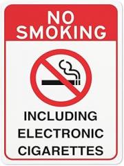Warning Notice Traffic sign,NO SMOKING INCLUDING ELECTRONIC CIGARETTE,Aluminum Safety Danger Tin Road Sign Safety Signs For Workplace