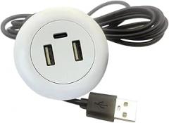 Desktop Hole Embedded 5V2A USpB to 2USpB+Type-C Dual Socket Hidden Charging Furniture Office Hidden Furniture Charging Socket New 2026 High for Reliable Electronic Component