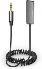 Bluetooth Aux Adapter for Car USB Aux Bluetooth 5.3 Adapter with 3.5mm Audio Jack kit with Built-in Microphone Input for Hands-Free Calls Compatible with Car Speaker and Home Audio(T21)