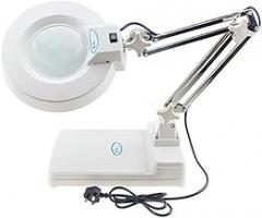 LED Desk Table Lamp Magnifier 10X Magnifying Glass Adjustable Arm Magnifier Lamp Super Bright Light for Reading Electronic Maintenance Inspection Table Craft