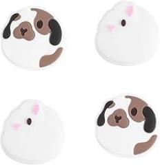 Cute Thumb Grips Caps for Switch/Lite/OLED - Rabbits Joystick Dust Jacket, Silicone Joycon Grip Covers, Anti-Scratch 4PCS Button Caps - Fluffy Bunny