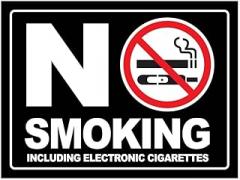 NO SMOKING INCLUDING ELECTRONIC CIGARETTES SIGN Metal Sign 8 x 12 Inch – Indoor Outdoor Decor Plate