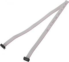 MECCANIXITY IDC Connector Flat Ribbon Cable, 10 Pins 2mm Pitch 50cm Length FC to FC Dual Female Connector Flat Ribbon Cable Wire for Industrial Electronics, Gray