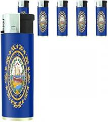 New Hampshire State Flag Lighters S1 Set of 5 Electronic Flame Cigarette Smoking