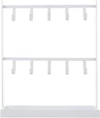 Milisten Jewelry Display Rack Earring Organizer 10 White Hooks Desktop Stand for Necklace and Earring Storage, Jewelry Holder for Home and Retail Use