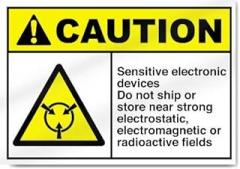 Electric Static and Grounding - Sensitive Electronic Devices Do Not Ship Caution Sign Metal Sign 8 x 12 Inch – Indoor Outdoor Decor Plate