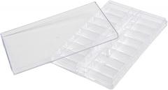 19 Grid Compartment Plastic Storage Box with Lid, Lockable Parts Organizer Container for Electronic Components, Watch Repair Tools, Small Items, 120x80x12mm, Transparent