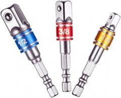 3pcs Electronic Tool Parts Bit Extension Rods Steel Ball Joint Dril Adapter Collet Extension Rods for Efficient Wood Cutting