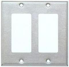Morris 83822 304 Wall Plate, Decorative/GFCI, 2 Gang, Stainless Steel