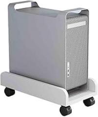 Universal Computer Tower Stand Solid Wood Desktop Pc Stand Movable Trays Esports Arenas Pc Holder Under Desk Moisture-Proof(40 * 20 * 12cm,White-Openwork)