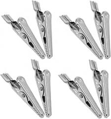 jojofuny 8pcs Stainless Steel Alligator Clips Clamps for Electrical Testing Temporary Wire Connections for Projects and Electronics