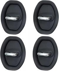 4PCS Car Door Lock Protector for Alfa Romeo Stelvio 2017-2022, Latch Covers Silicone Anti-Rustv Door Latch Lock Protective Cover Accessories,Black (Black)