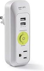 Wall Outlet Extender with USB Charging Ports – Multi Plug Adapter with AC Outlets – Compact Surge Protector for Home, Office, or Travel – Space-Saving Plug-in Power Hub for Electronics