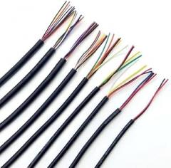 2M Sheathed Wire Cable 28 26 24 22 20 18 16 AWG Signal Cable 2 3 4 5 6 7 8 10 Cores Soft Electronic Audio Control Wire UL2464(Black 24AWG,2M_3CORES)