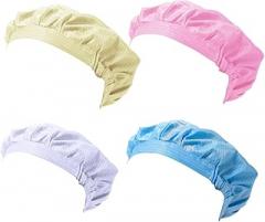 LIFKOME 4pcs Static Protective Working Hat Dustproof Polyester Chef Caps for Cleanroom Use Electronics Food Factories and Workshops Blue White Pink Yellow