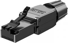 Cat8 Cat7 Cat6a Connector RJ45 Industrial Ethernet Simple Jack Shielded RJ45 Modular Termination(1PCS,CAT8)